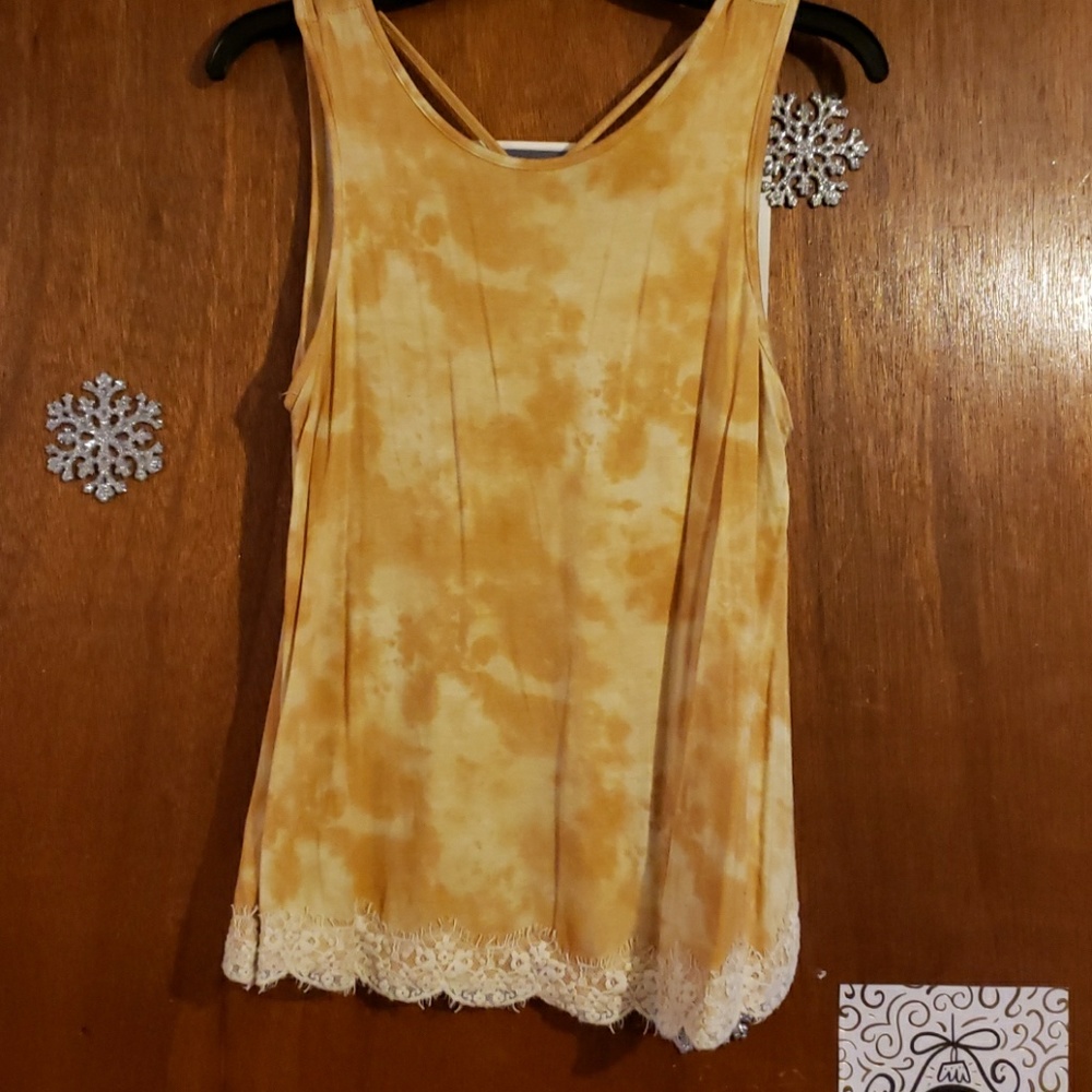 Yellow Tie-dye tank top